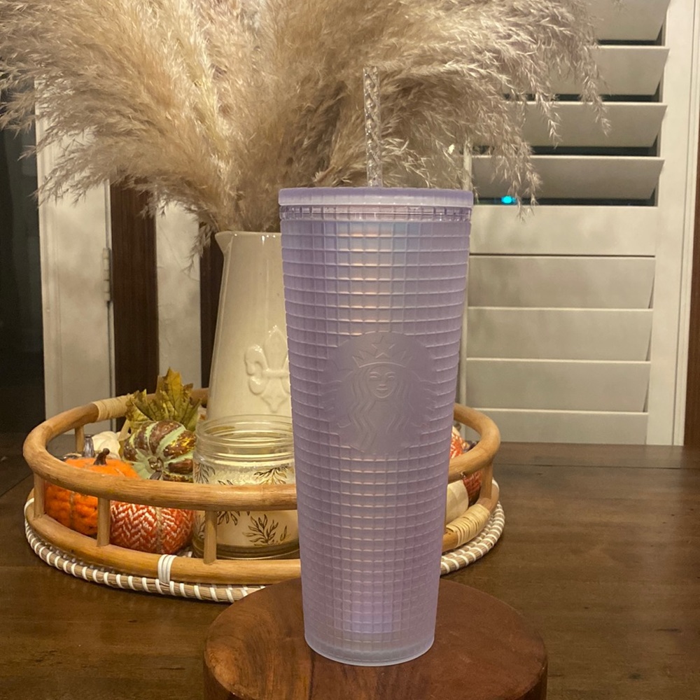Starbucks ice purple matte grid